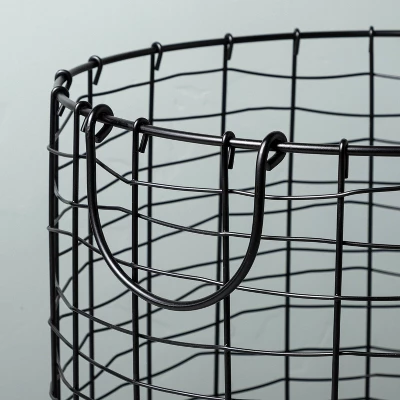 Round Wire Storage Basket With Handles Black - Hearth & Hand⢠With Magnolia - Image 3