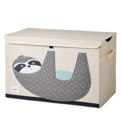 3 Sprouts Collapsible Toy Chest Storage Organizer Bin For Boys And Girls Playroom Nursery Bundle With Polka Dot Elephant And Sloth Designs (2 Pack) - Image 2