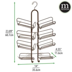 MDesign Steel Metal Bathroom/Shower Caddy Rack With Hooks And Baskets