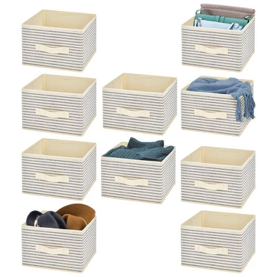 MDesign Soft Fabric Closet Storage Organizer Cube Bin, 10 Pack - Image 8