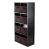 40.08" 9pc Timothy Set Storage Shelf 4X2 With Baskets Black - Winsome