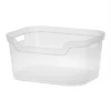 Sterilite 7 X 11 X 14.25 Inch Polished Open Scoop Front Storage Bin With Comfortable Carry Through Handles For Household Organization, Clear