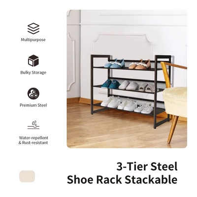 Costway 2-Tier3-Tier4-Tier Shoe Rack Adjustable To Flat Or Slant Shoe Organizer Holder Stand - Image 2