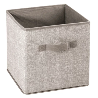 MDesign Fabric Closet Organizer Cube Bin - Textured Print, Small - Image 7