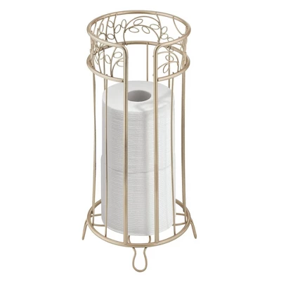 MDesign Decorative Metal Toilet Paper Storage Holder Stand, 3 Rolls - Image 13
