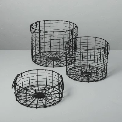 Round Wire Storage Basket With Handles Black - Hearth & Hand⢠With Magnolia - Image 2