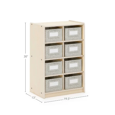 Guidecraft EdQ 8 Cubby Bin Storage Organizer - 30" - Image 2