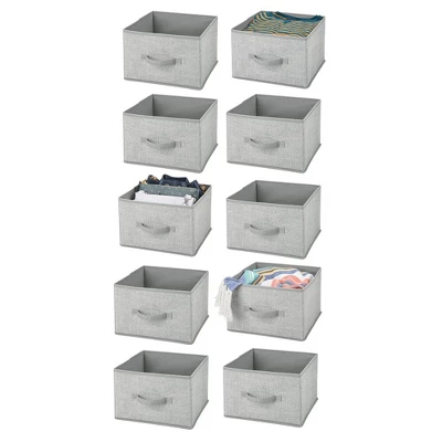 MDesign Soft Fabric Closet Storage Organizer Cube Bin, 10 Pack - Image 11