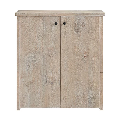 31" Castleton Mango Wood Shoe Cubbie Storage Cabinet Driftwood - Alaterre Furniture - Image 10