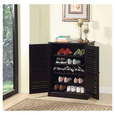 Belina 5 Shelf Shoe Cabinet Espresso - MiBasics - Image 2