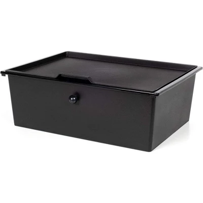 J&V TEXTILES Metal Frame Underbed Storage With Lids, Requires At Least 8”H Clearance From Floor To Bed Frame, Black, 2-Drawer