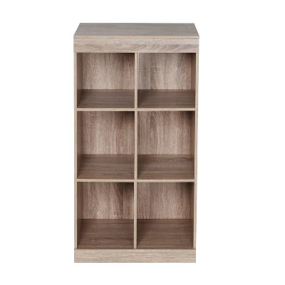 Honey-Can-Do 6 Compartment Divided Cube Cabinet Oak - Image 6