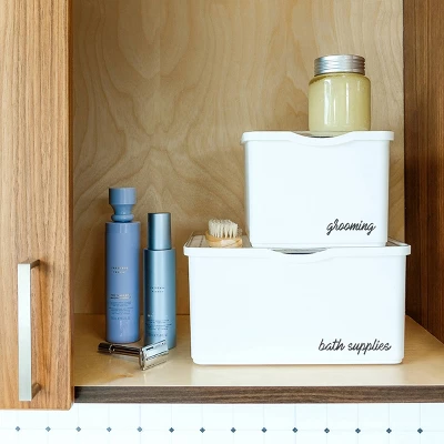 Medium Stacking Bin With Lid Clear/White - Madesmart - Image 5