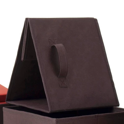 Set Of 4 Capri Foldable Fabric Baskets Chocolate - Winsome - Image 2