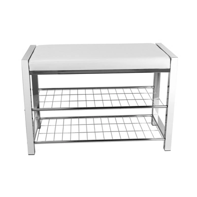 27" Leatherette Entryway 2 Racks Shoe Bench - Danya B. - Image 5