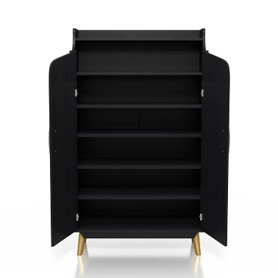 Tamworth Double Door Shoe Cabinet Black - MiBasics - Image 6