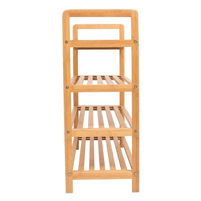 BirdRock Home Free Standing Bamboo Shoe Rack - 4 Tier - Wood - Image 4