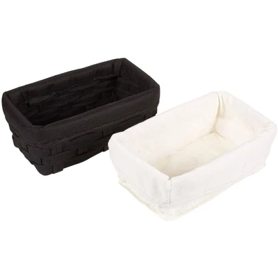 Juvale Wicker Nesting Baskets With Liners, Black Storage Organizers For Shelves (5 Piece Set) - Image 3