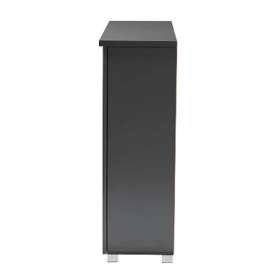 3 Door Adalwin Wooden Entryway Shoe Storage Cabinet Gray - Baxton Studio - Image 7