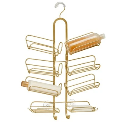 MDesign Steel Metal Bathroom/Shower Caddy Rack With Hooks And Baskets - Image 9