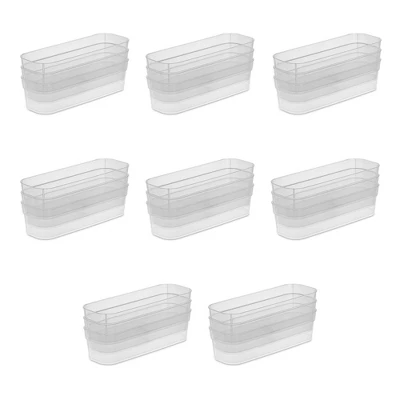 Sterilite 13538608 Narrow Storage Trays With Sturdy Banded Rim And Textured Bottom For Desktop And Drawer Organizing, Clear (24 Pack) - Image 3