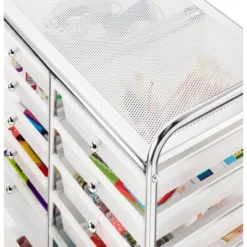 Whitmor 12 Drawer Storage Cart White