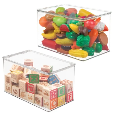 MDesign Plastic Stackable Toy Storage Bin Box With Lid - Image 6