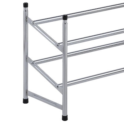 Organize It All Expandable 2 Tier Shoe Rack Chrome - Image 2