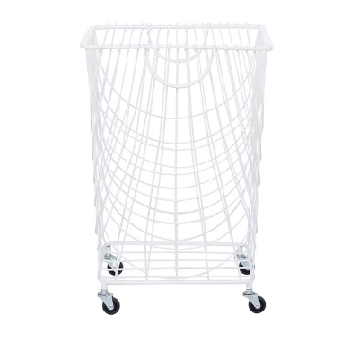 French Country Iron Storage Cart White - Olivia & May - Image 3