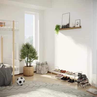 Hastings Home 12-Pair Freestanding 2-Tier Shoe Storage Rack – Black - Image 2