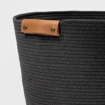 17" Coiled Rope Bin Warm Gray Charcoal - Brightroom™ - Image 2