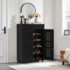 Yaheetech Adjustable 5-Tier Shoe Storage Cabinet With Louvered Door, Black