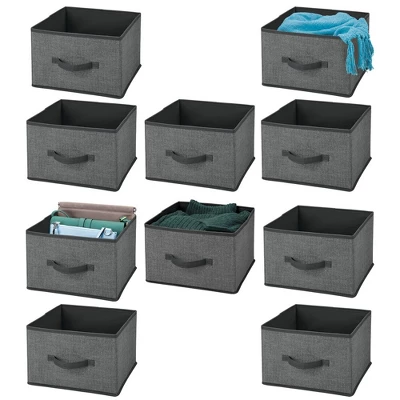 MDesign Soft Fabric Closet Storage Organizer Cube Bin, 10 Pack - Image 10