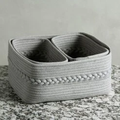 Assorted Set Of 3 Dharma Organizer Baskets - Gray - Shiraleah