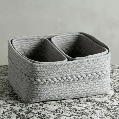 Assorted Set Of 3 Dharma Organizer Baskets - Gray - Shiraleah