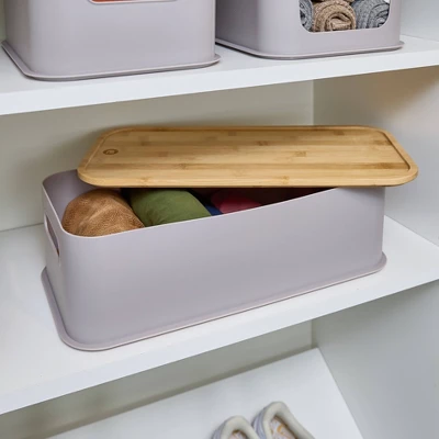 Large Handled Bin With Bamboo Lid Porpoise - IDESIGN - Image 4