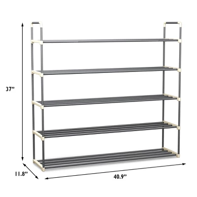 Hastings Home Five-Tier 30-Pair Shoe Storage Rack - Image 4