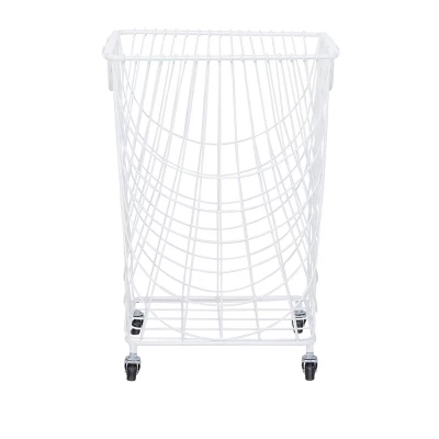 French Country Iron Storage Cart White - Olivia & May - Image 4