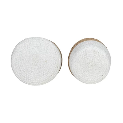 Set Of 2 Baskets White Seagrass & Rope By Foreside Home & Garden - Image 4