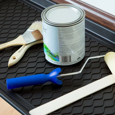 Large All-Weather Indoor/Outdoor Boot Tray - Weather-Resistant Plastic Shoe Mat With Raised Edge For Entryways, Decks, And Patios By Stalwart (Black) - Image 4