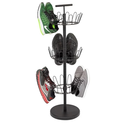 BirdRock Home Internet's Best 3-Tier Metal Shoe Tree (18 Pair) - Black Finish - Image 6