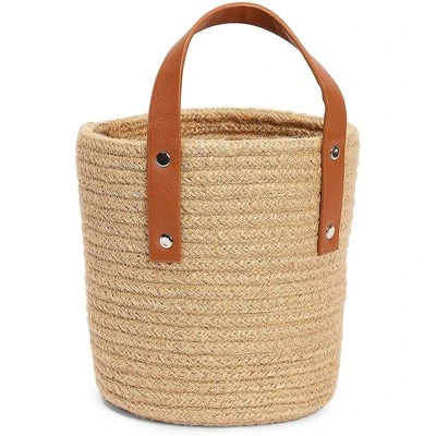 Farmlyn Creek 2 Pack Hanging Flower Planter Pots, Indoor Jute Woven Cotton Rope Plant Basket, Brown, 2 Sizes - Image 4