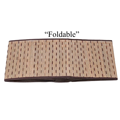 Vintiquewise Beige Foldable Decorative Storage Box For Living Room, Bedroom, Dining, Playroom Or Office - Image 2