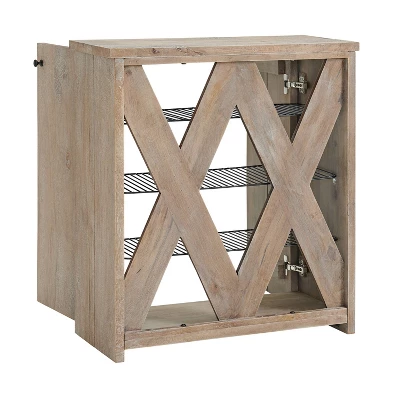 31" Castleton Mango Wood Shoe Cubbie Storage Cabinet Driftwood - Alaterre Furniture - Image 7